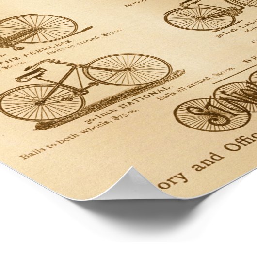  kinderloze fietsen en kunstPoster Poster (Hoek)