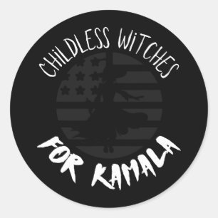Kinderloze heksen voor Kamala vlag Halloween - Ste Ronde Sticker