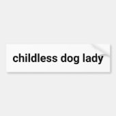 Kinderloze hond dame minimalistisch modern grappig bumpersticker (Voorkant)