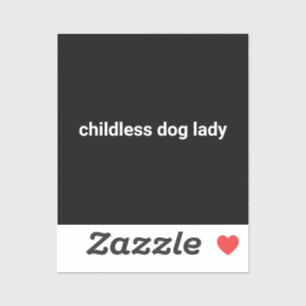 Kinderloze hond dame minimalistisch modern grappig sticker