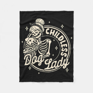 Kinderloze Hond Dames Grappig Hond Skelet Hallowee Fleece Deken