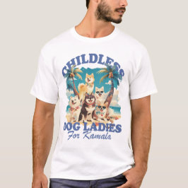 Kinderloze Hond Dames Retro Kamala T-shirt