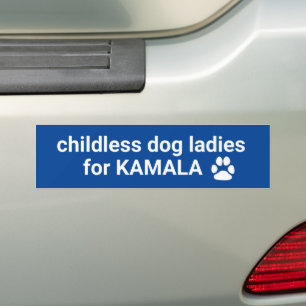 Kinderloze hond dames voor Kamala fun hond poot bl Bumpersticker