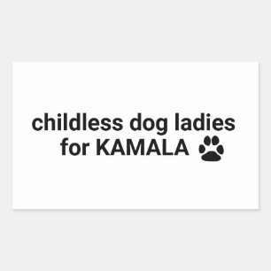 Kinderloze hond dames voor Kamala fun hond poot wi Rechthoekige Sticker