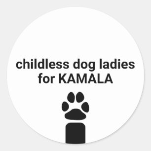 Kinderloze hond dames voor Kamala fun hond poot wi Ronde Sticker