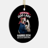 Kinderloze hond Lady stemt Kamala Verkiezingen 202 Keramisch Ornament (Rechts)
