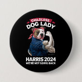 Kinderloze hond Lady stemt Kamala Verkiezingen 202 Ronde Button 7,6 Cm (Voorkant)