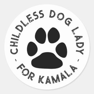 Kinderloze hond Lady voor kamala grappige hond poo Ronde Sticker
