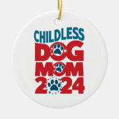 Kinderloze Hond Moeder Hond Dame Stemmende Patriot Keramisch Ornament (Voorkant)