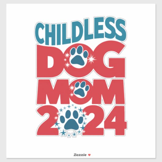 Kinderloze Hond Moeder Hond Dame Stemmende Patriot Sticker (Vel)