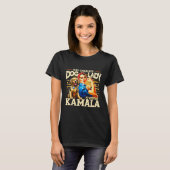 Kinderloze hondendame stemt op Kamala T-shirt (Voorkant volledig)
