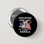 Kinderloze hondendame voor Kamala Harris ontwerp Ronde Button 5,7 Cm (Voorkant /achterkant)