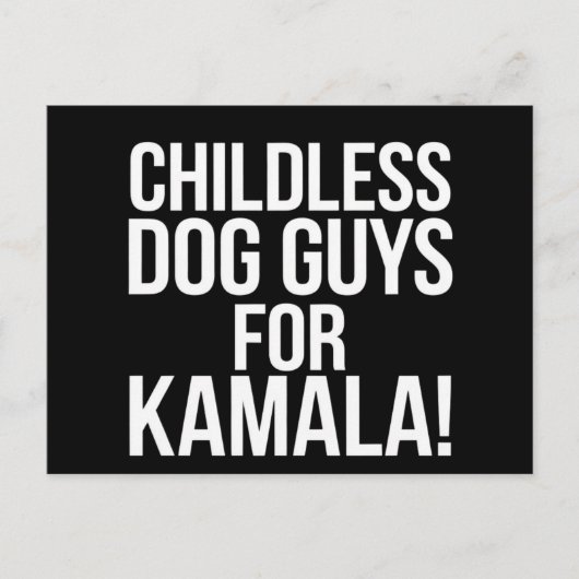 Kinderloze hondenjongens voor Kamala 2024 Stem Har Briefkaart (Voorkant)