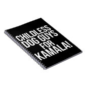 Kinderloze hondenjongens voor Kamala 2024 Stem Har Notitieboek (Rechterzijde)