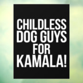 Kinderloze hondenjongens voor Kamala 2024 Stem Har Raamsticker (Vel 3)