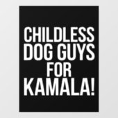 Kinderloze hondenjongens voor Kamala 2024 Stem Har Raamsticker (Vel)