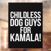 Kinderloze hondenjongens voor Kamala 2024 Stem Har Raamsticker (Vel 2)