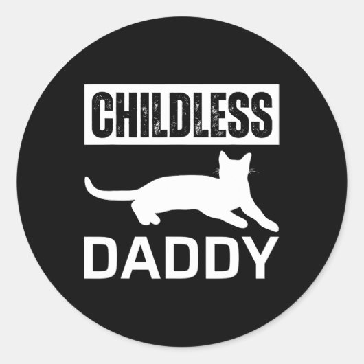 Kinderloze kat Daddy 2024 Ronde Sticker (Voorkant)