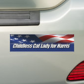 kinderloze kat dame bumpersticker (Op auto)