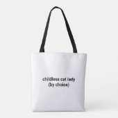Kinderloze kat dame door keuze grappige aangepaste tote bag (Achterkant)