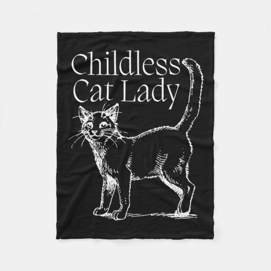 kinderloze kat dame fleece deken (Voorkant)