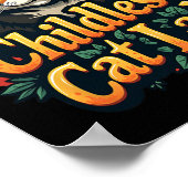 Kinderloze Kat Dame Funny Cat Lover 2 Poster (Hoek)