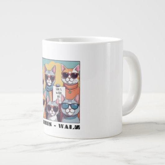 Kinderloze kat dame kinderloze kat dames voor Kama Grote Koffiekop (Voorkant rechts)