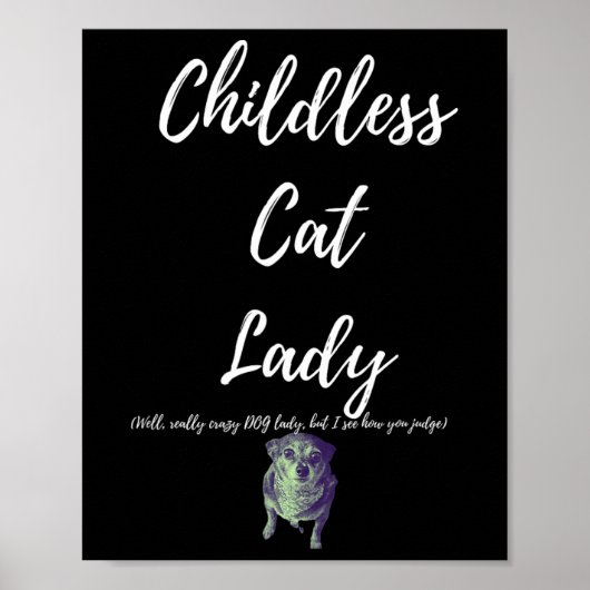 kinderloze kat dame poster (Voorkant)