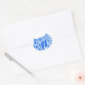 kinderloze kat dame ronde sticker (Envelop)