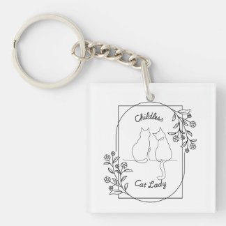 kinderloze kat dame sleutelhanger
