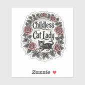 kinderloze kat dame sticker (Vel)