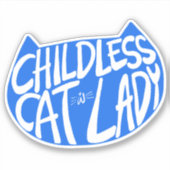 kinderloze kat dame sticker (Voorkant)