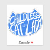 kinderloze kat dame sticker (Vel)