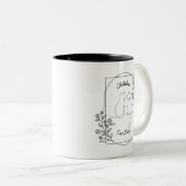 kinderloze kat dame tweekleurige koffiemok (Voorkant rechts)