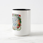 kinderloze kat dame tweekleurige koffiemok (Center)