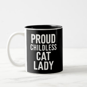 Kinderloze Kat Dame voor Kat Moeder Vrouwen Kat Da Tweekleurige Koffiemok