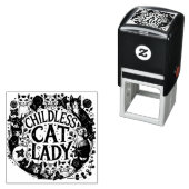 kinderloze kat dame  zelfinktende stempel (In situ)