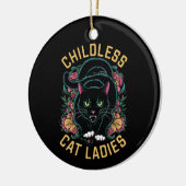 Kinderloze Kat Dames 2024 Feminist Keramisch Ornament (Links)