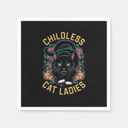 Kinderloze Kat Dames 2024 Feminist Servet (Voorkant)