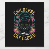 Kinderloze Kat Dames 2024 Feminist Wijn Etiket (Enkel label)