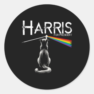 Kinderloze Kat Dames Grappige Kat Dame Ronde Sticker