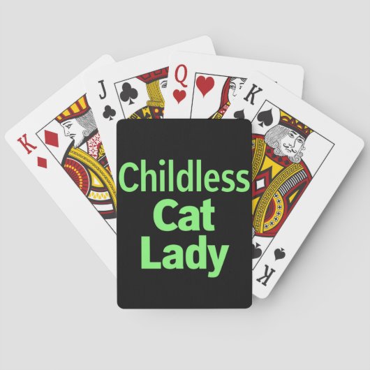 Kinderloze Kat Dames Grappige Stem 2024 Pokerkaarten (Achterkant)