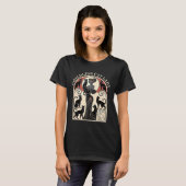 Kinderloze kat dames kat karma retro grappig t-shirt (Voorkant volledig)