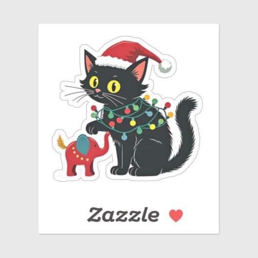 Kinderloze Kat Dames Kerstmis Kamala Trump Sticker (Vel)