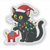 Kinderloze Kat Dames Kerstmis Kamala Trump Sticker (Voorkant)
