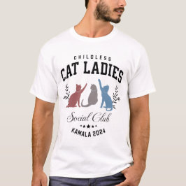 Kinderloze Kat Dames Sociale Club Kamala 2024 T-shirt