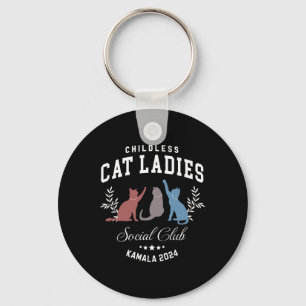 Kinderloze Kat Dames Sociale Club Kamala Harris 20 Sleutelhanger