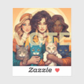 Kinderloze kat Dames STEM Sticker (Vel)