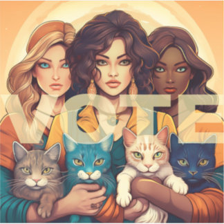 Kinderloze kat Dames STEM Sticker