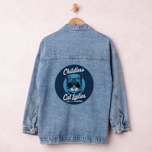 Kinderloze kat dames stemmen Blauwe Democraten US Denim Jacket (Hangar)